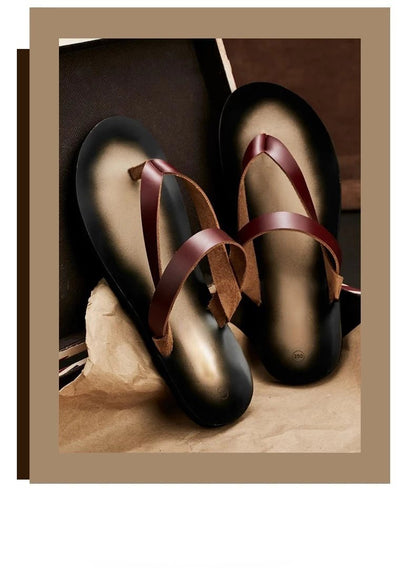 Tongs Hommes Cuir Confortables "Le Zéphyr"