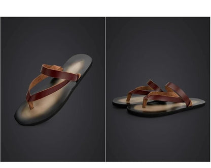 Tongs Hommes Cuir Confortables "Le Zéphyr"