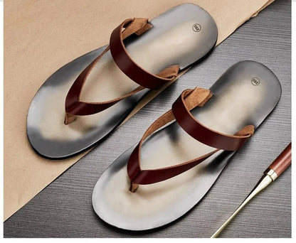 Tongs Hommes Cuir Confortables "Le Zéphyr"