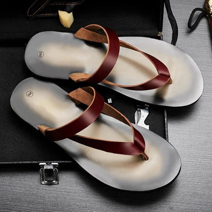 Tongs Hommes Cuir Confortables "Le Zéphyr"