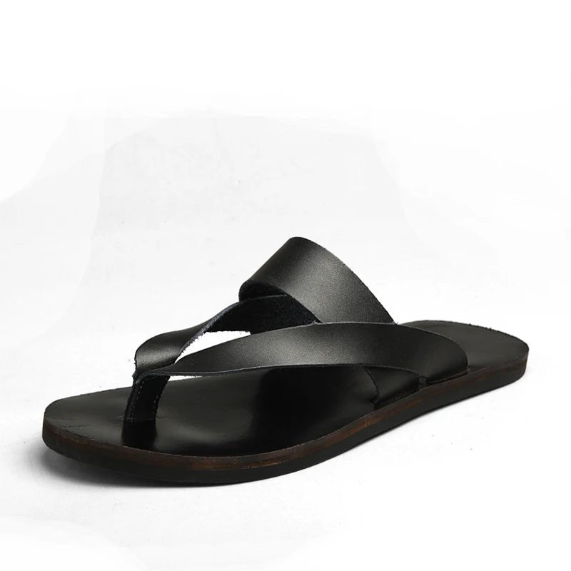 Tongs Hommes Cuir Confortables "L'Embrun"
